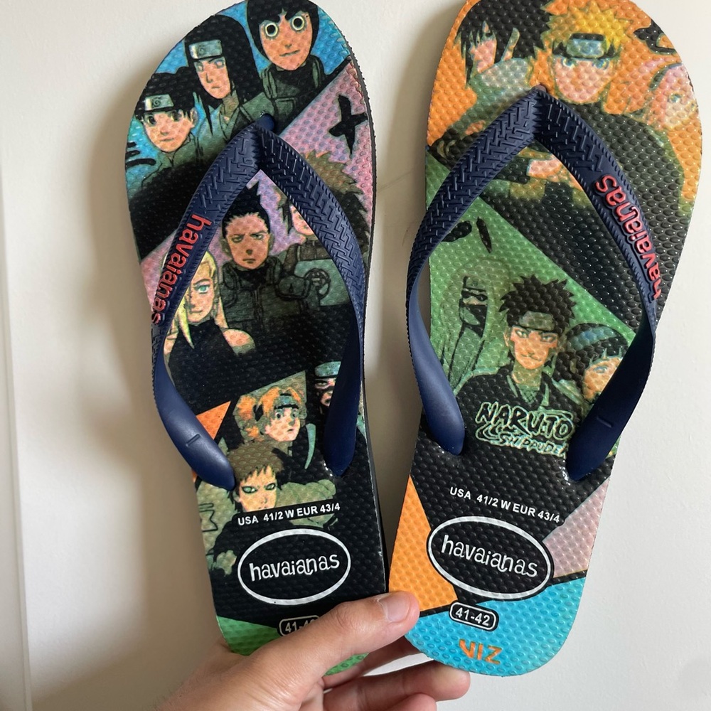Havaianas Naruto Graphic Flip Flops - Navy Straps, Multicolor Footbed